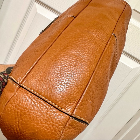 Cole Haan Pebbled Leather Pleated Hobo Camel Brown Large Vintage - Picture 6 of 13